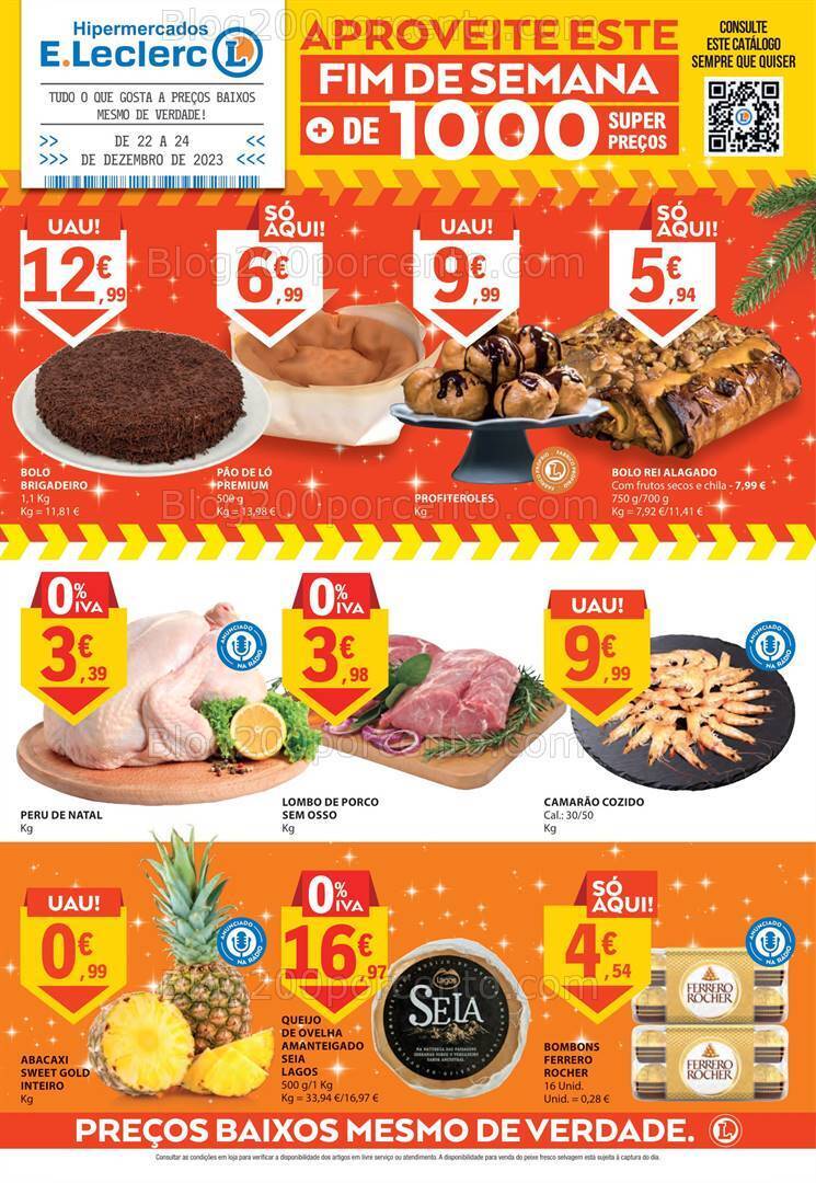 Antevisão Folheto E-LECLERC Promoções Fim de Semana - 22 a 24 dezembro