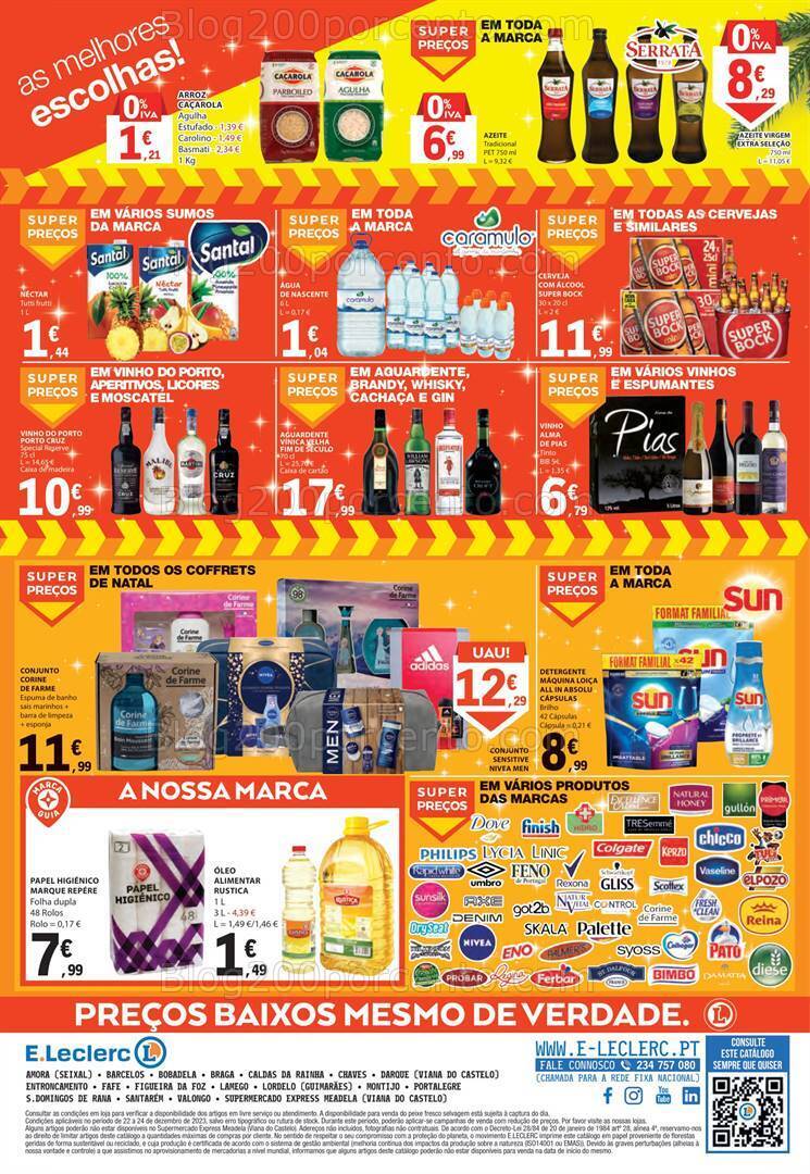 Antevisão Folheto E-LECLERC Promoções Fim de Semana - 22 a 24 dezembro