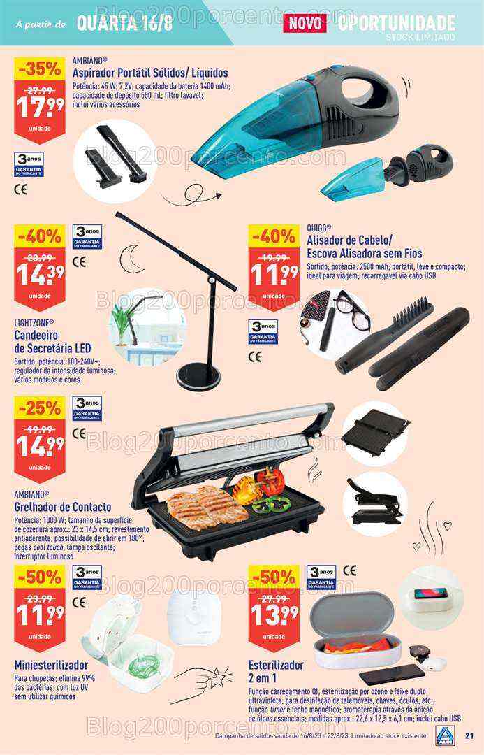 Antevisão Folheto ALDI Bazar Promoções a partir de 16 agosto