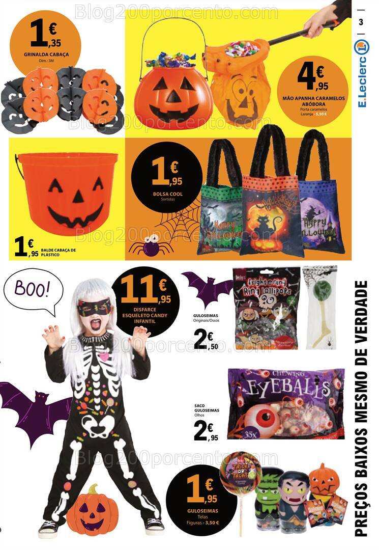 Antevisão Folheto E-LECLERC Halloween + Bazar Promoções de 12 a 25 outubro