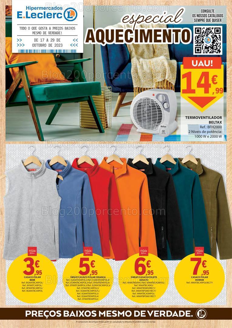Antevisão Folheto E-LECLERC Especial Aquecimento Promoções de 17 a 29 outubro