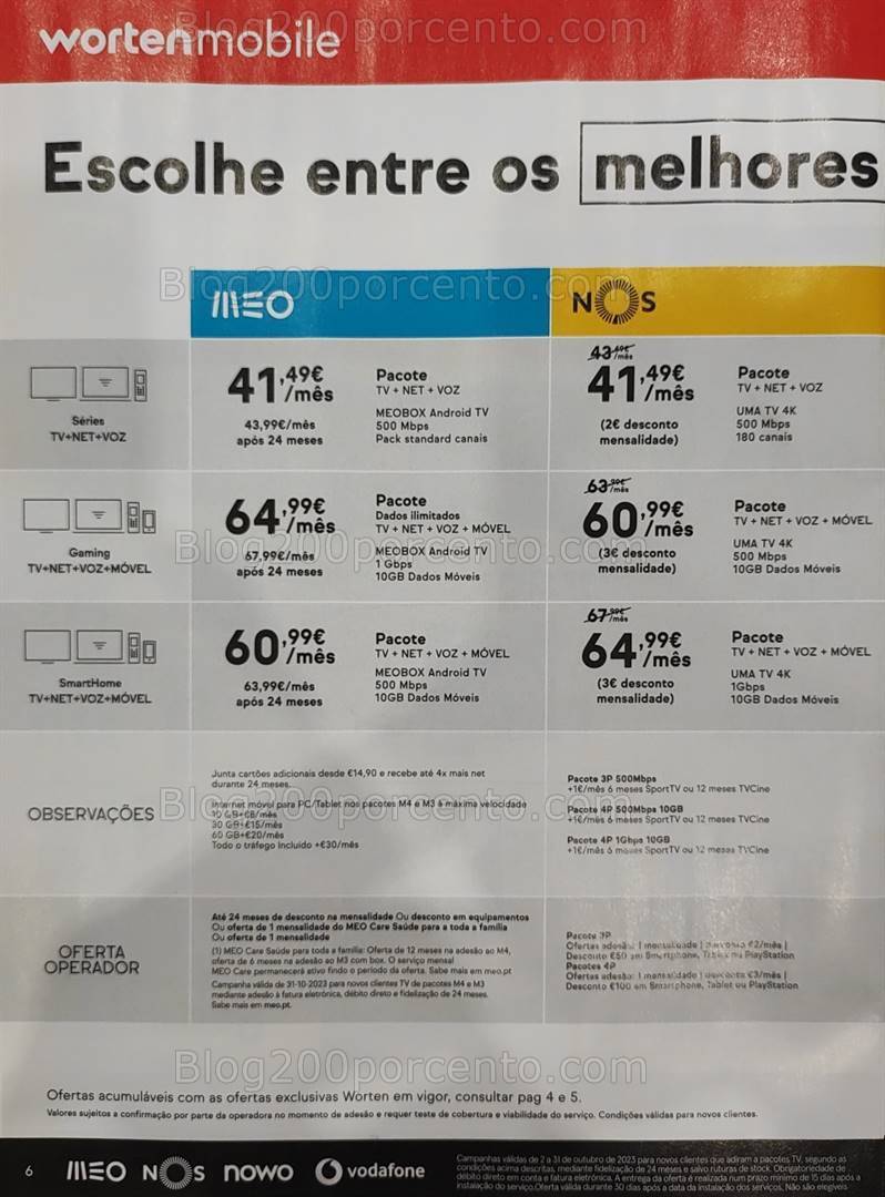 Antevisão Folheto WORTEN Mobile Promoções até 31 outubro