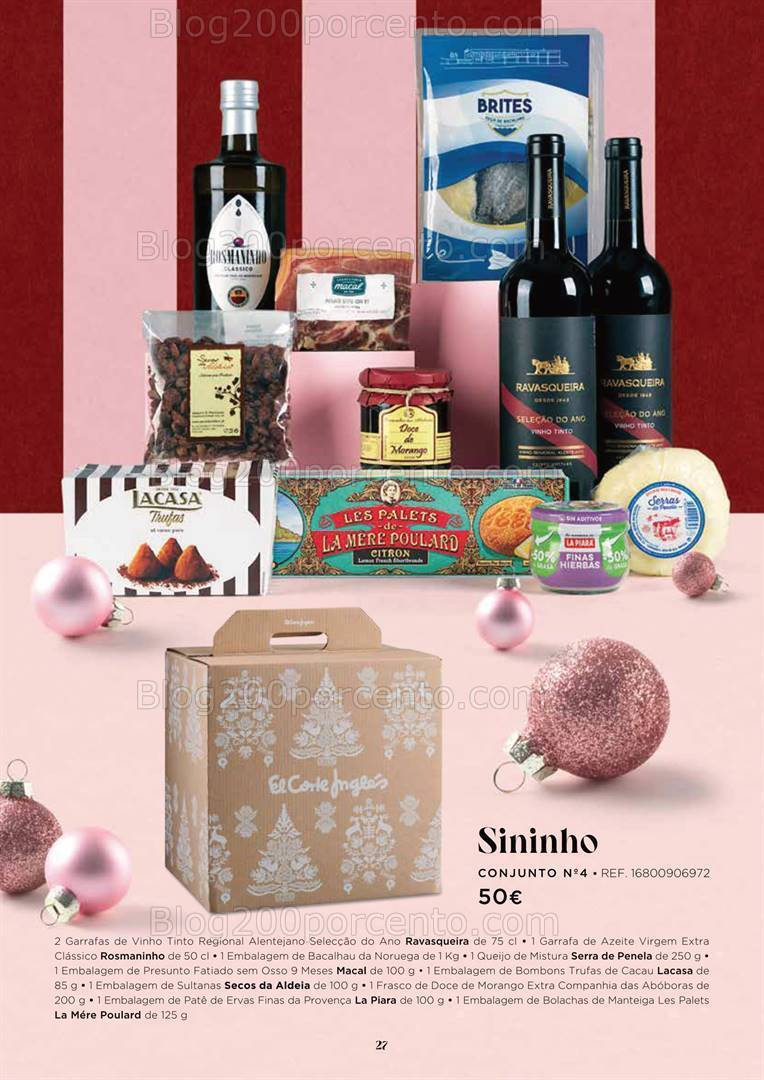 Antevisão Folheto EL CORTE INGLÉS Cabazes de Natal Promoções de 27 outubro a 24 dezembro