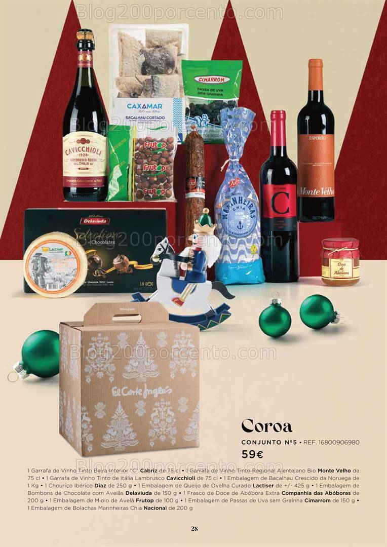 Antevisão Folheto EL CORTE INGLÉS Cabazes de Natal Promoções de 27 outubro a 24 dezembro