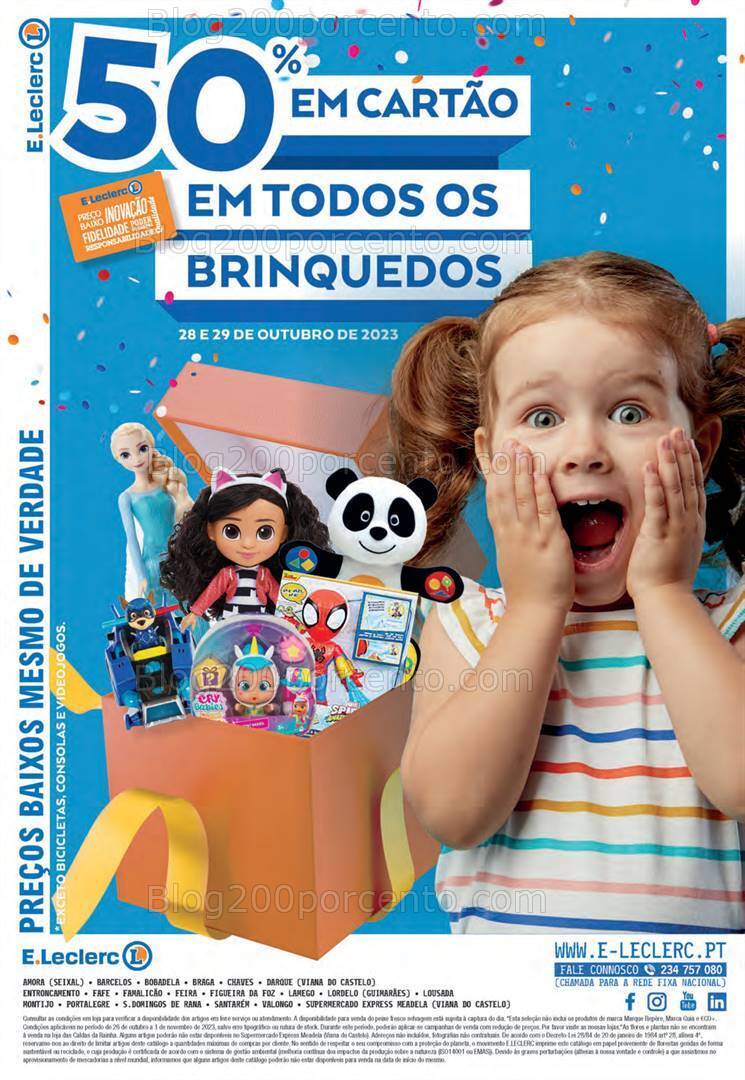 ALERTA - 50% desconto E-LECLERC Brinquedos Promoções dias 28 e 29 outubro