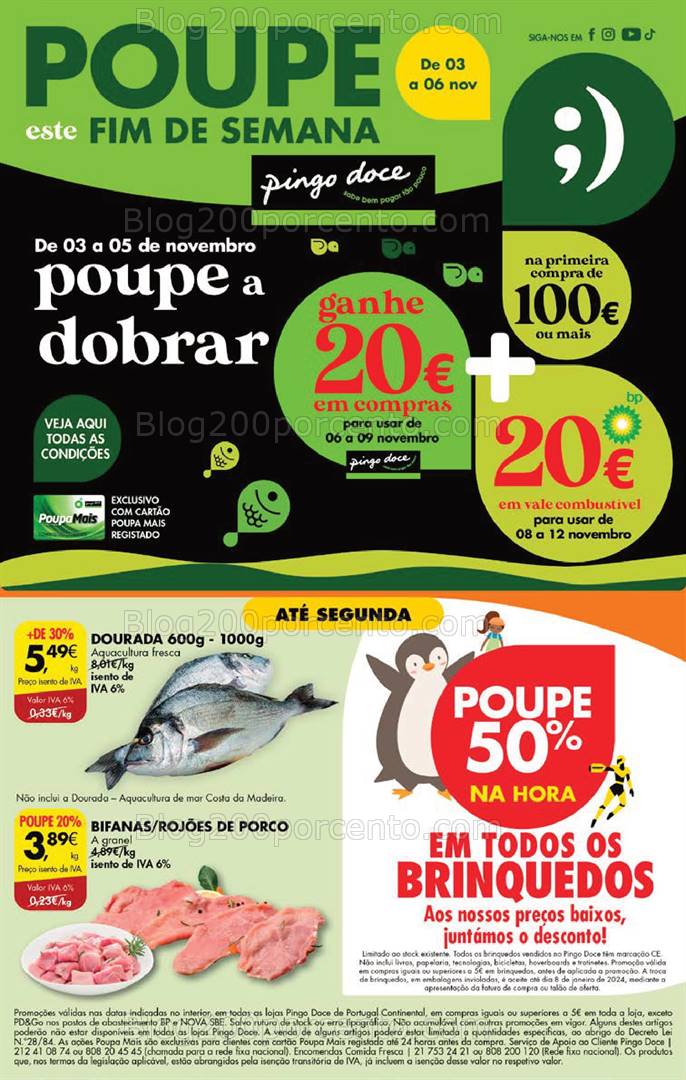 Antevisão Folheto PINGO DOCE Promoções Fim de Semana - 3 a 6 novembro