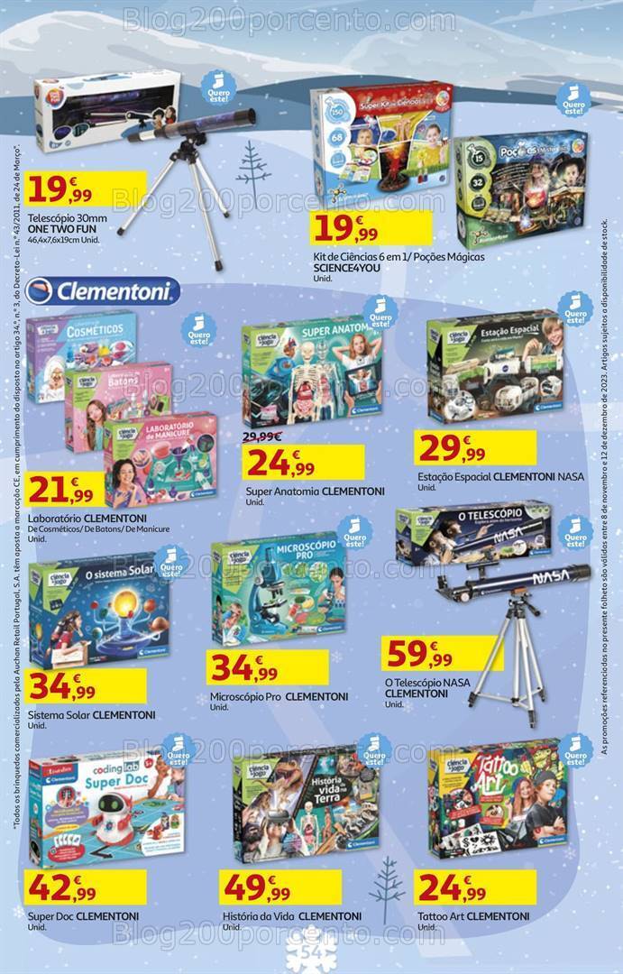 Antevisão Folheto AUCHAN Brinquedos de Natal 8 novembro a 12 dezembro