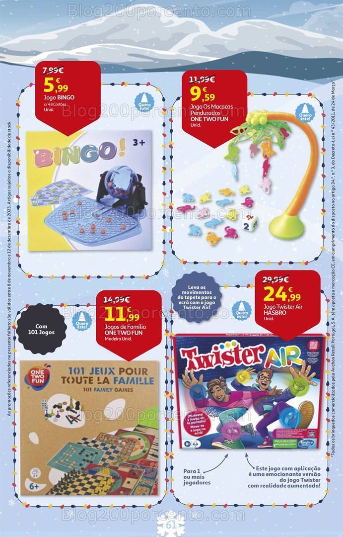 Antevisão Folheto AUCHAN Brinquedos de Natal 8 novembro a 12 dezembro