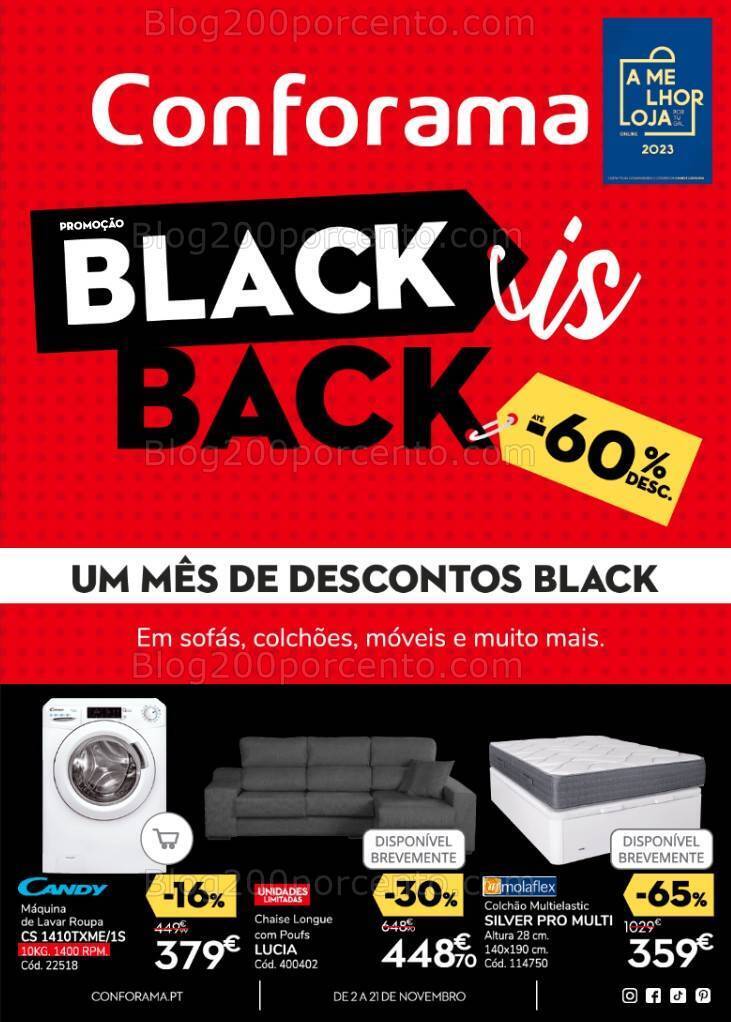 Antevisão Folheto CONFORAMA Black Friday Promoções de 2 a 21 novembro
