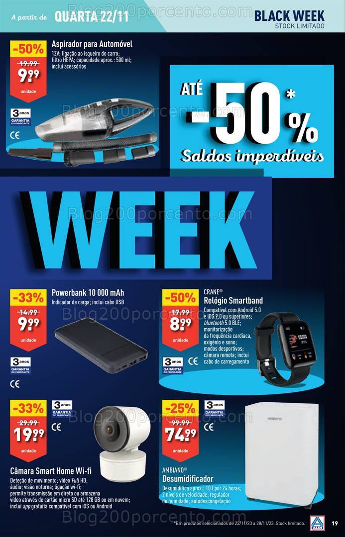 Antevisão Folheto ALDI Especial Black Week Promoções de 22 a 28 novembro