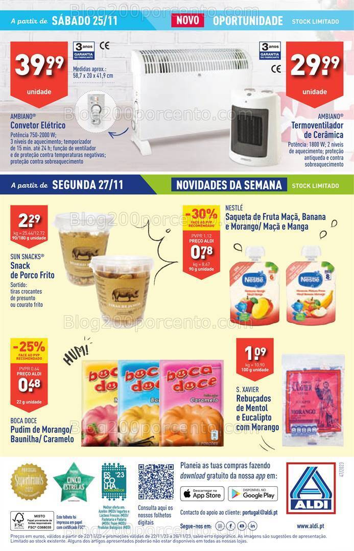 Antevisão Folheto ALDI Promoções de 22 a 28 novembro
