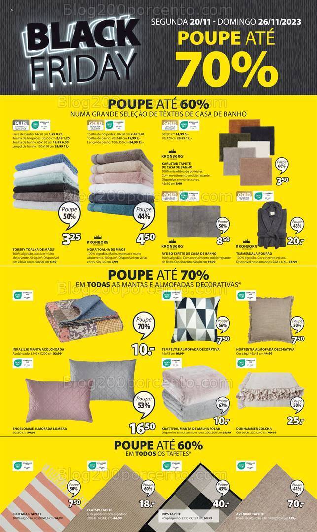 Antevisão Folheto JYSK Black Friday Promoções de 17 a 26 novembro