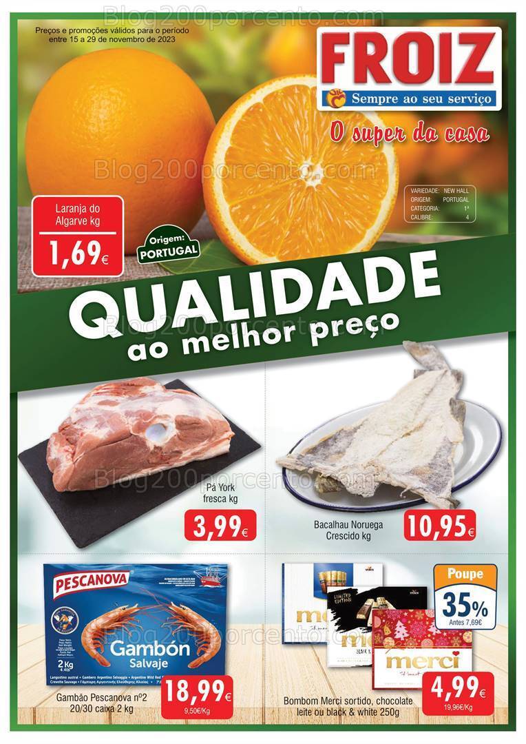 Antevisão Folheto FROIZ Promoções de 15 a 29 novembro