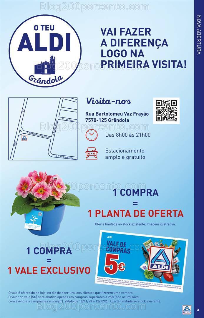 Antevisão Folheto ALDI Saldos de Abertura - Grândola Promoções de 15 a 21 novembro