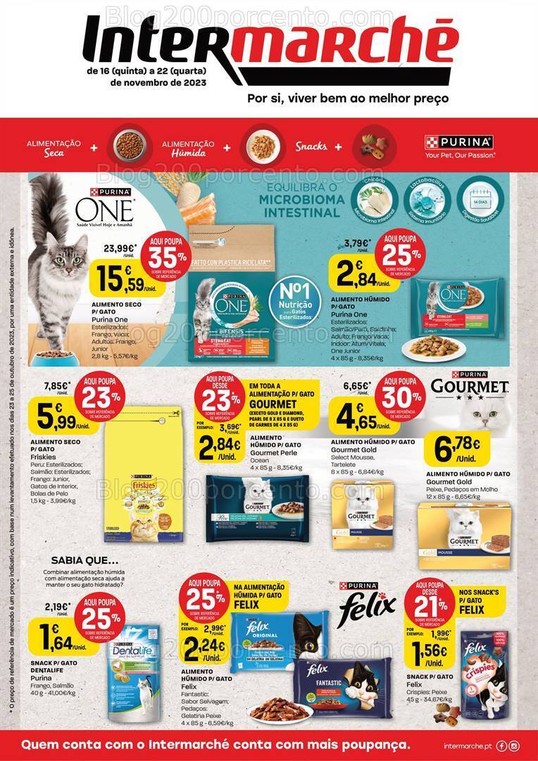 Antevisão Folheto INTERMARCHÉ Pets Promoções de 16 a 22 novembro