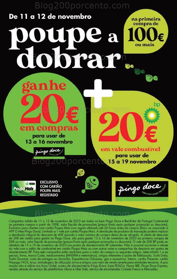 ALERTA - Oferta de 40€ PINGO DOCE Promoções Fim de Semana - 11 a 12 novembro