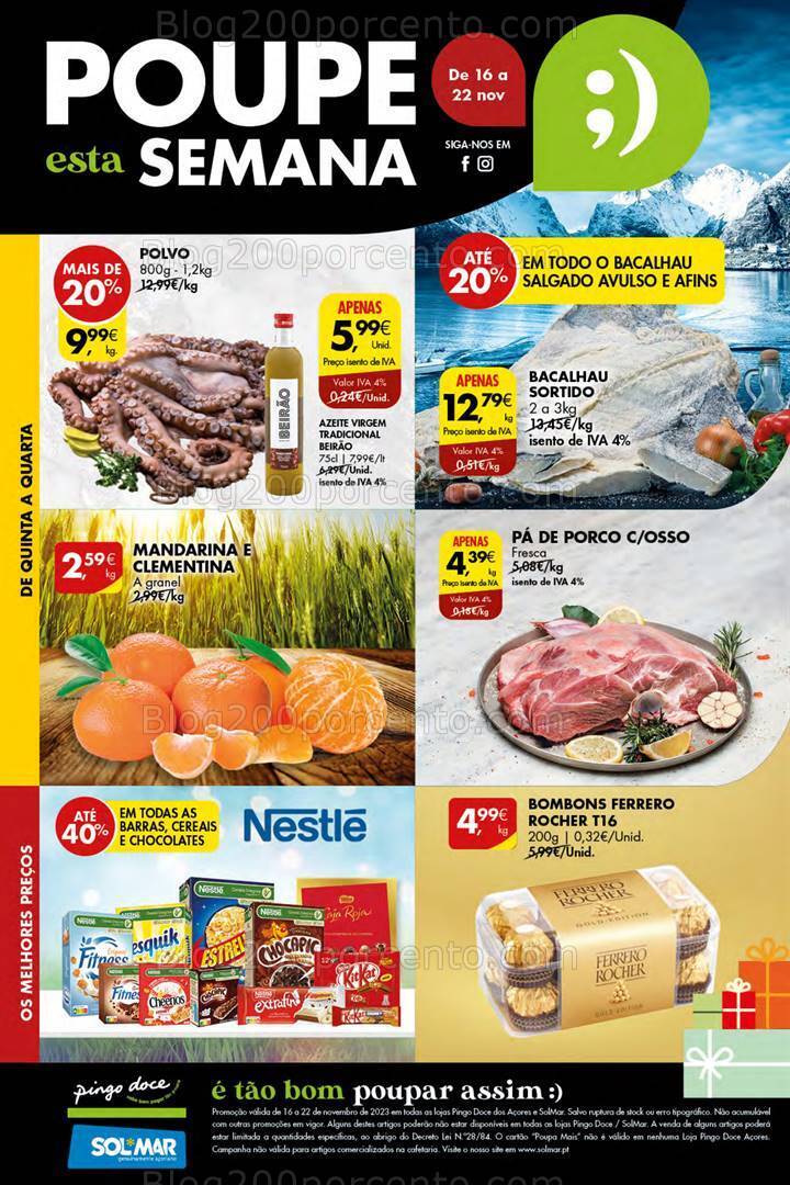 Antevisão Folheto PINGO DOCE Açores Promoções de 16 a 22 novembro