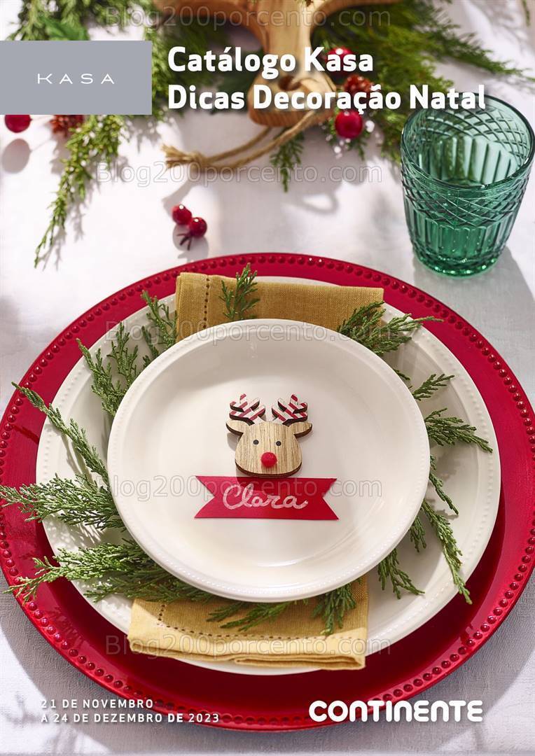Antevisão Folheto CONTINENTE Catálogo Decoração Natal Kasa -21 novembro a 24 dezembro
