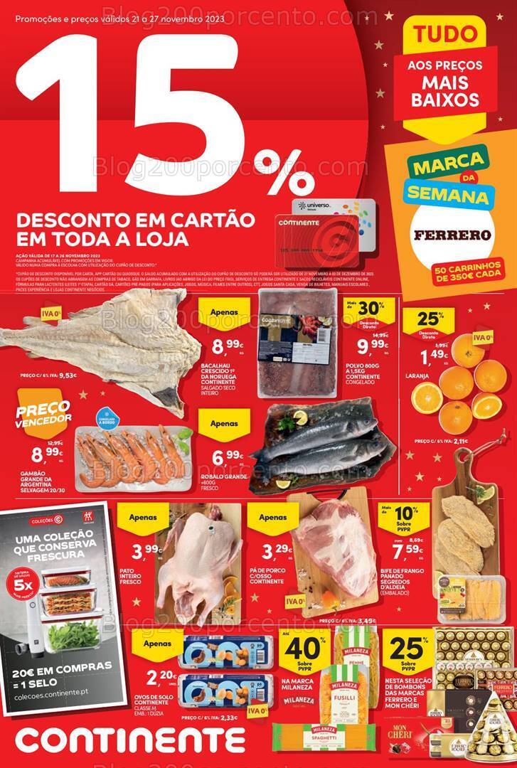 Antevisão Folheto CONTINENTE Promoções de 21 a 27 novembro