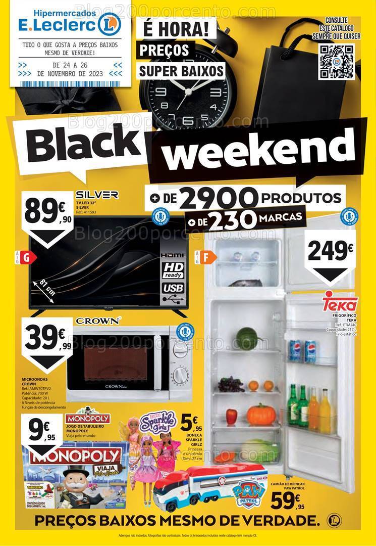 Antevisão Folheto E-LECLERC Black Weekend Promoções de 24 a 26 novembro
