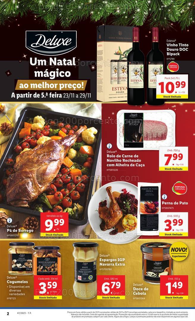 Antevisão Folheto LIDL Natal Promoções de 23 a 29 novembro