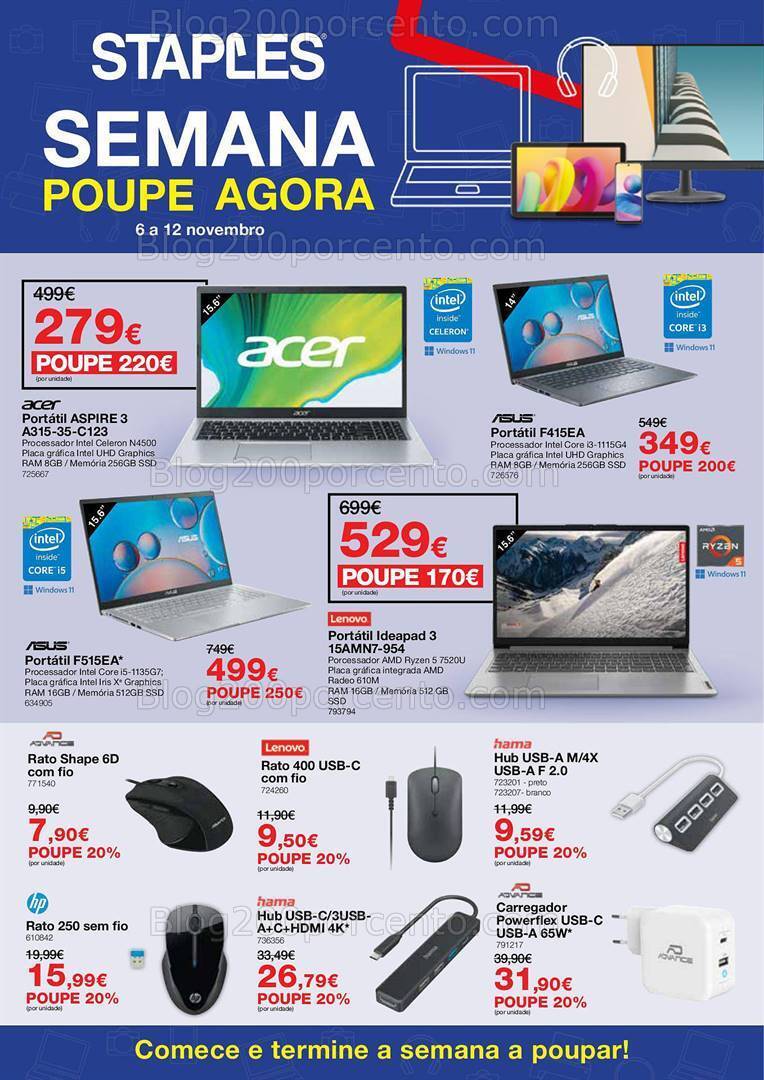 Antevisão Folheto STAPLES Promoções de 6 a 12 novembro