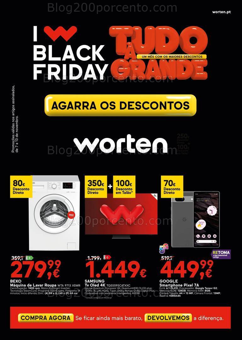 Antevisão Folheto WORTEN Black Friday Promoções de 7 a 13 novembro