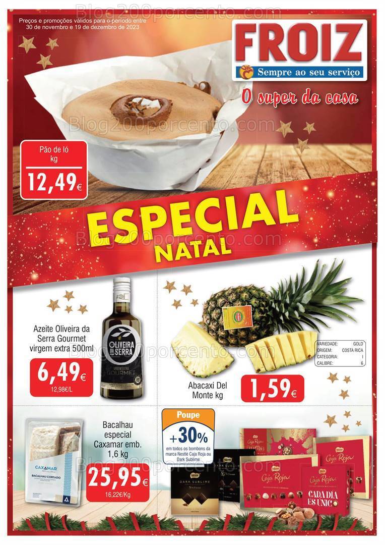 Antevisão Folheto FROIZ Natal Promoções de 30 novembro a 19 dezembro