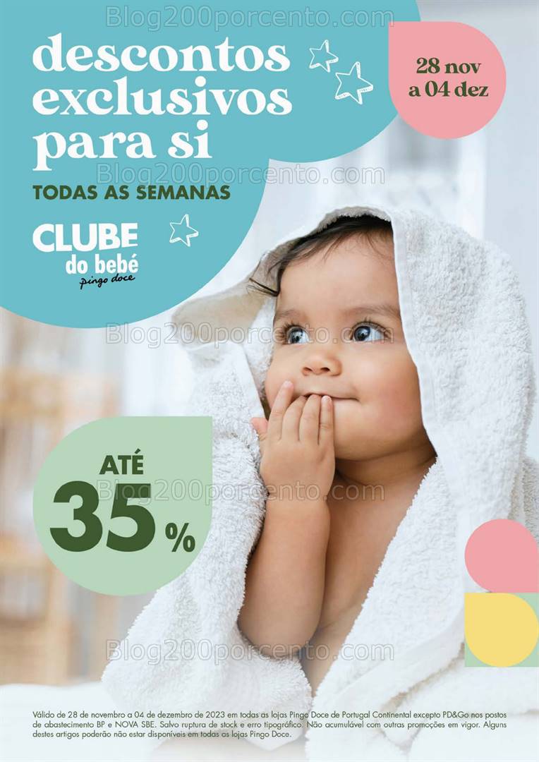 Antevisão Folheto PINGO DOCE Clube do Bebé Promoções de 28 novembro a 4 dezembro