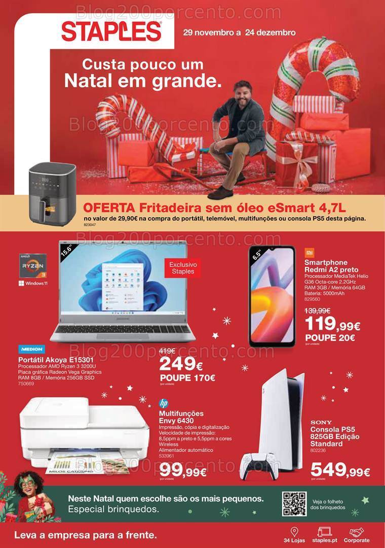 Antevisão Folheto STAPLES Natal Promoções de 29 novembro a 24 dezembro