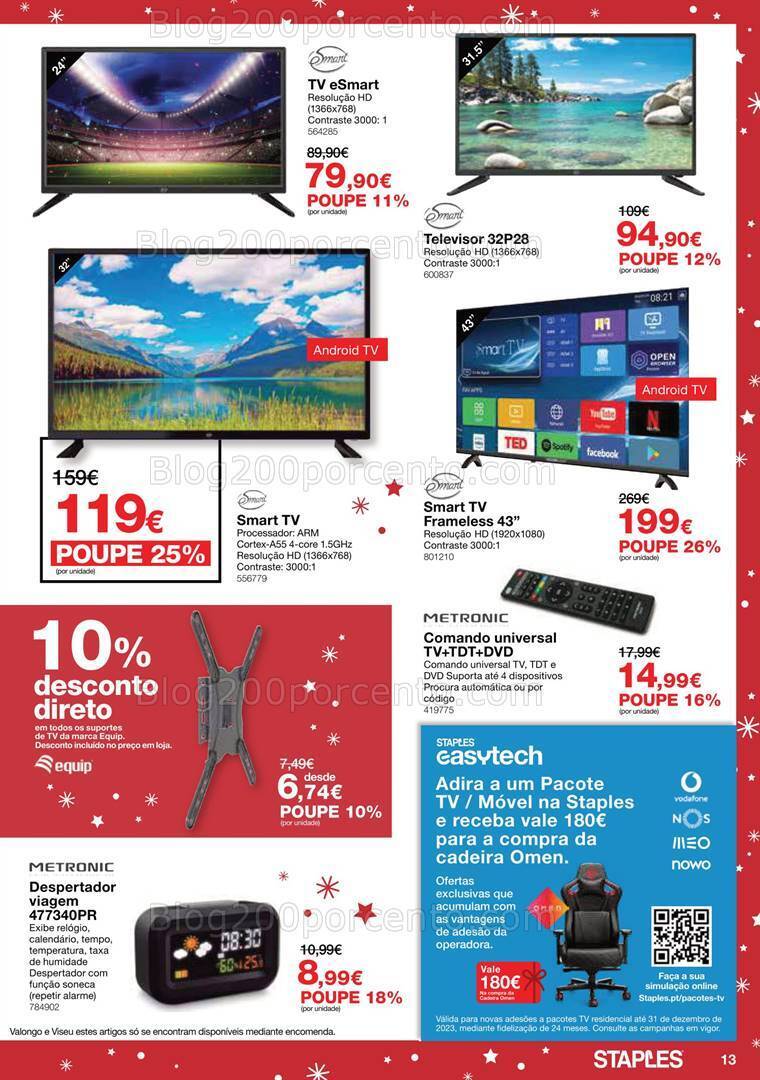 Antevisão Folheto STAPLES Natal Promoções de 29 novembro a 24 dezembro
