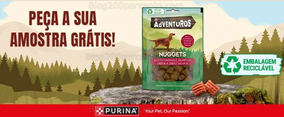 Nova Amostra PURINA - ADVENTUROS para solicitar grátis até 31 dezembro