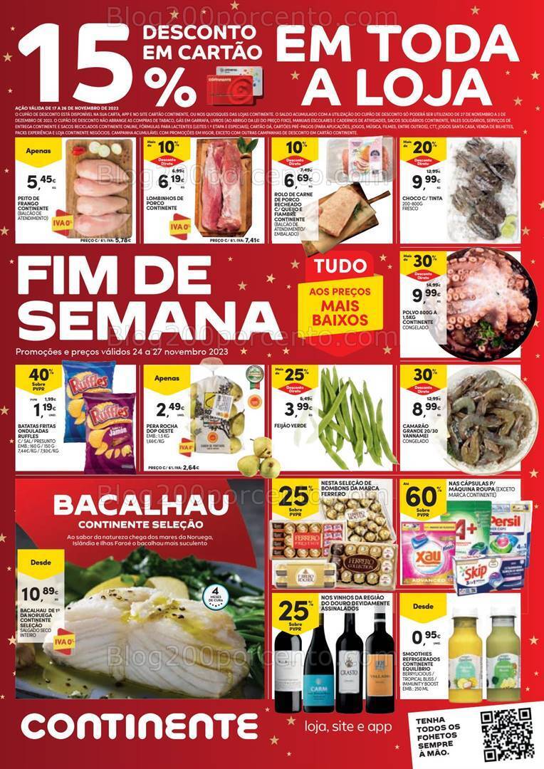 Antevisão Folheto CONTINENTE Promoções Fim de Semana - 24 a 27 novembro