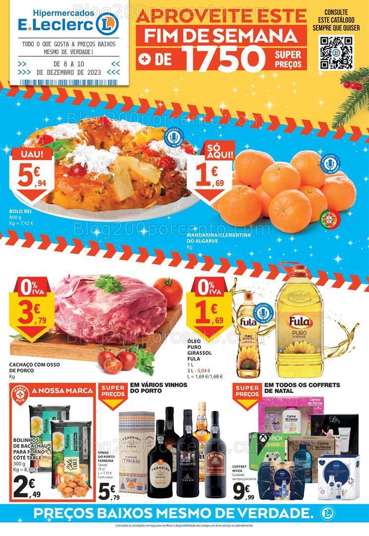 Antevisão Folheto E-LECLERC Promoções Fim de Semana - 8 a 10 dezembro