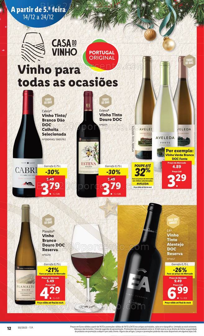 Antevisão Folheto LIDL Natal Promoções de 14 a 24 dezembro