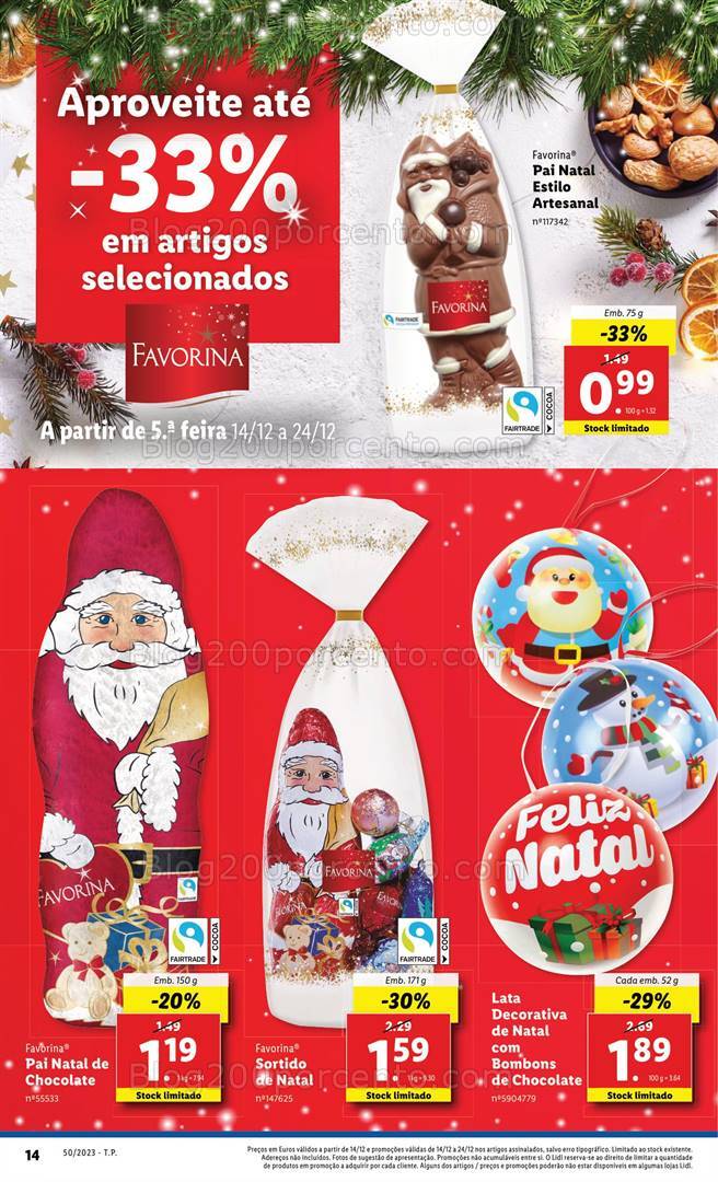 Antevisão Folheto LIDL Natal Promoções de 14 a 24 dezembro