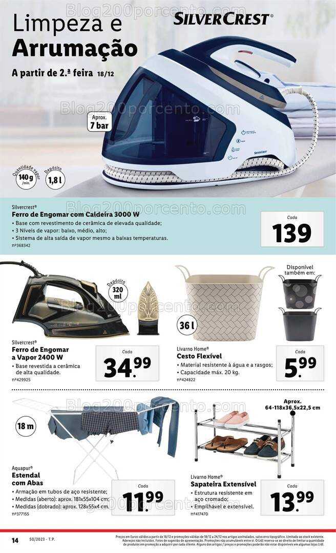 Antevisão Folheto LIDL Bazar Promoções de 14 a 24 dezembro