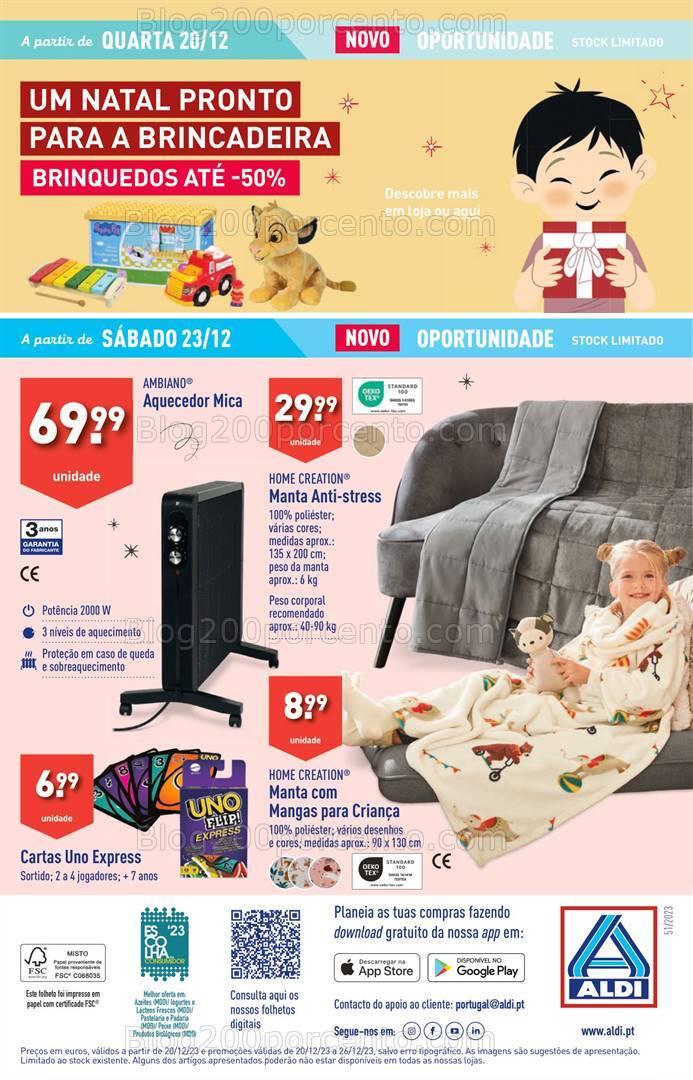 Antevisão Folheto ALDI Semana Natal Promoções de 20 a 26 dezembro