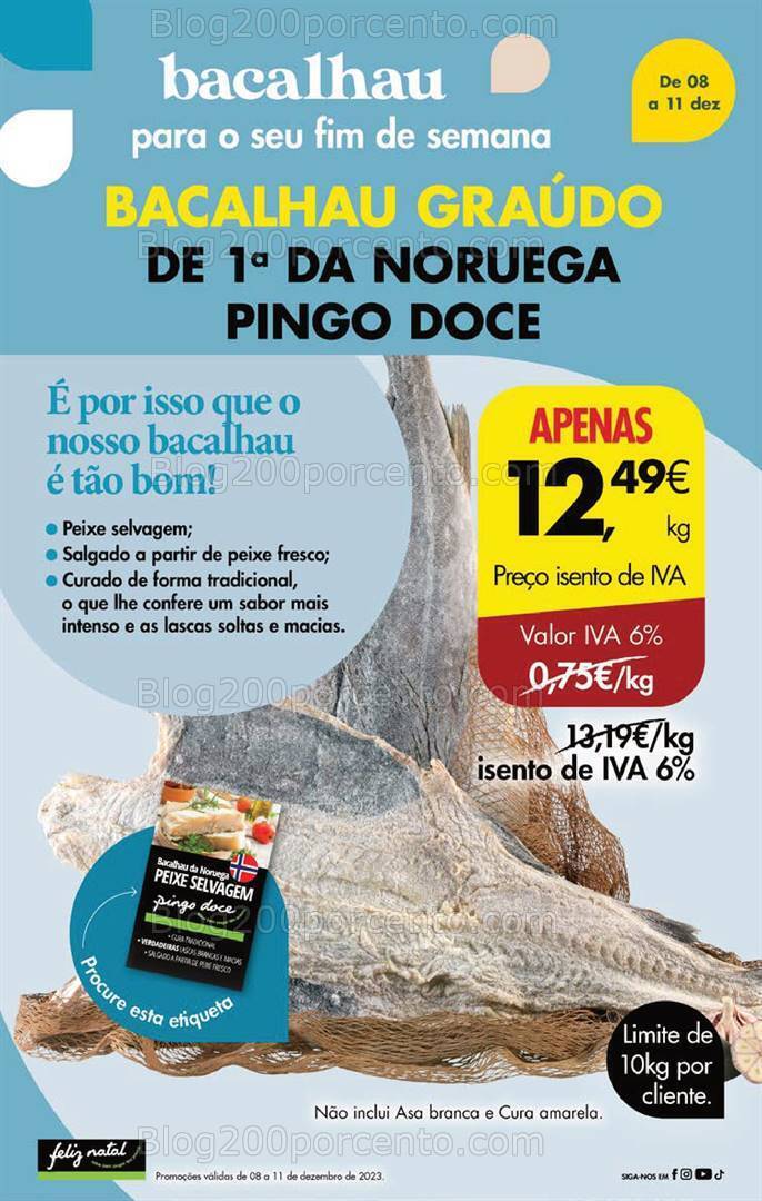 Antevisão Folheto PINGO DOCE Promoções Fim de Semana - 8 a 11 dezembro