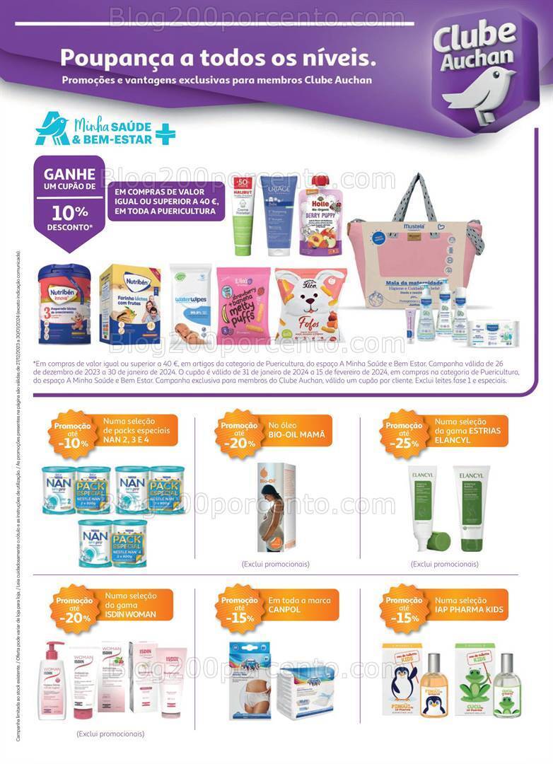 Antevisão Folheto AUCHAN Saúde e Bem Estar Bebé Promoções de 27 dezembro a 30 janeiro