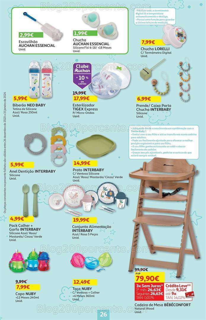 Antevisão Folheto AUCHAN Feira do Bebé Promoções de 26 dezembro a 15 janeiro