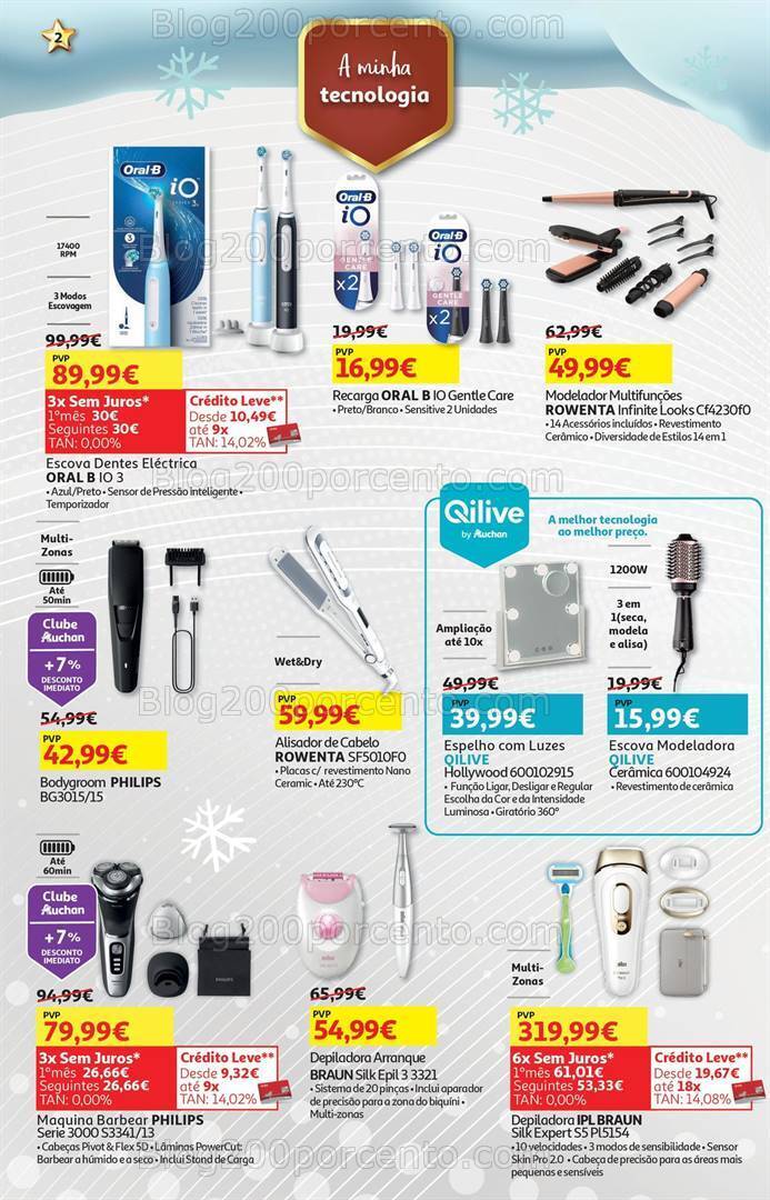 Antevisão Folheto AUCHAN Tecnologia Natal Promoções de 18 dezembro a 2 janeiro