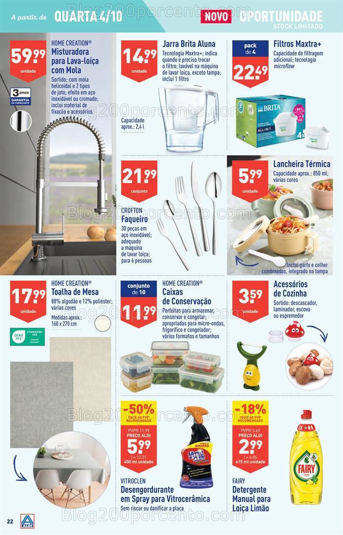 Antevisão Folheto ALDI Bazar Promoções a partir de 4 outubro