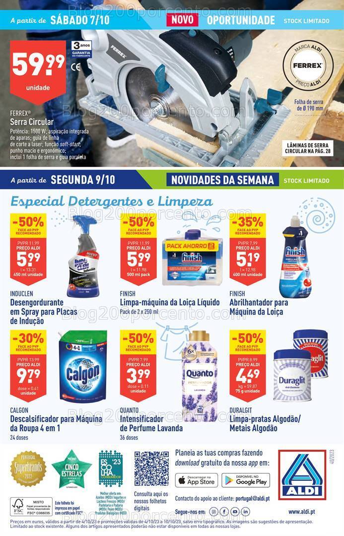 Antevisão Folheto ALDI Bazar Promoções a partir de 7 outubro