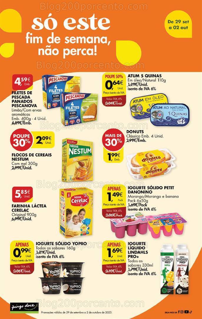 Antevisão Folheto PINGO DOCE Promoções Fim de Semana - 29 setembro a 2 outubro