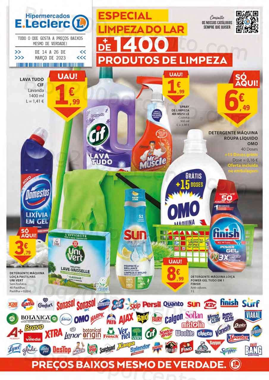 Antevisão Folheto E-LECLERC Limpeza do Lar Promoções de 14 a 26 março