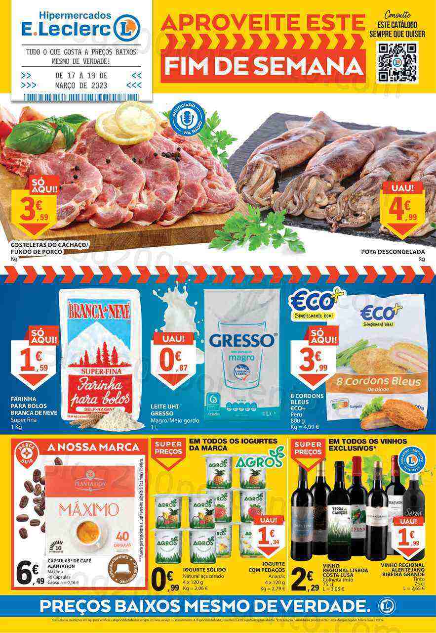 Antevisão Folheto E-LECLERC Promoções Fim de Semana - 17 a 19 março
