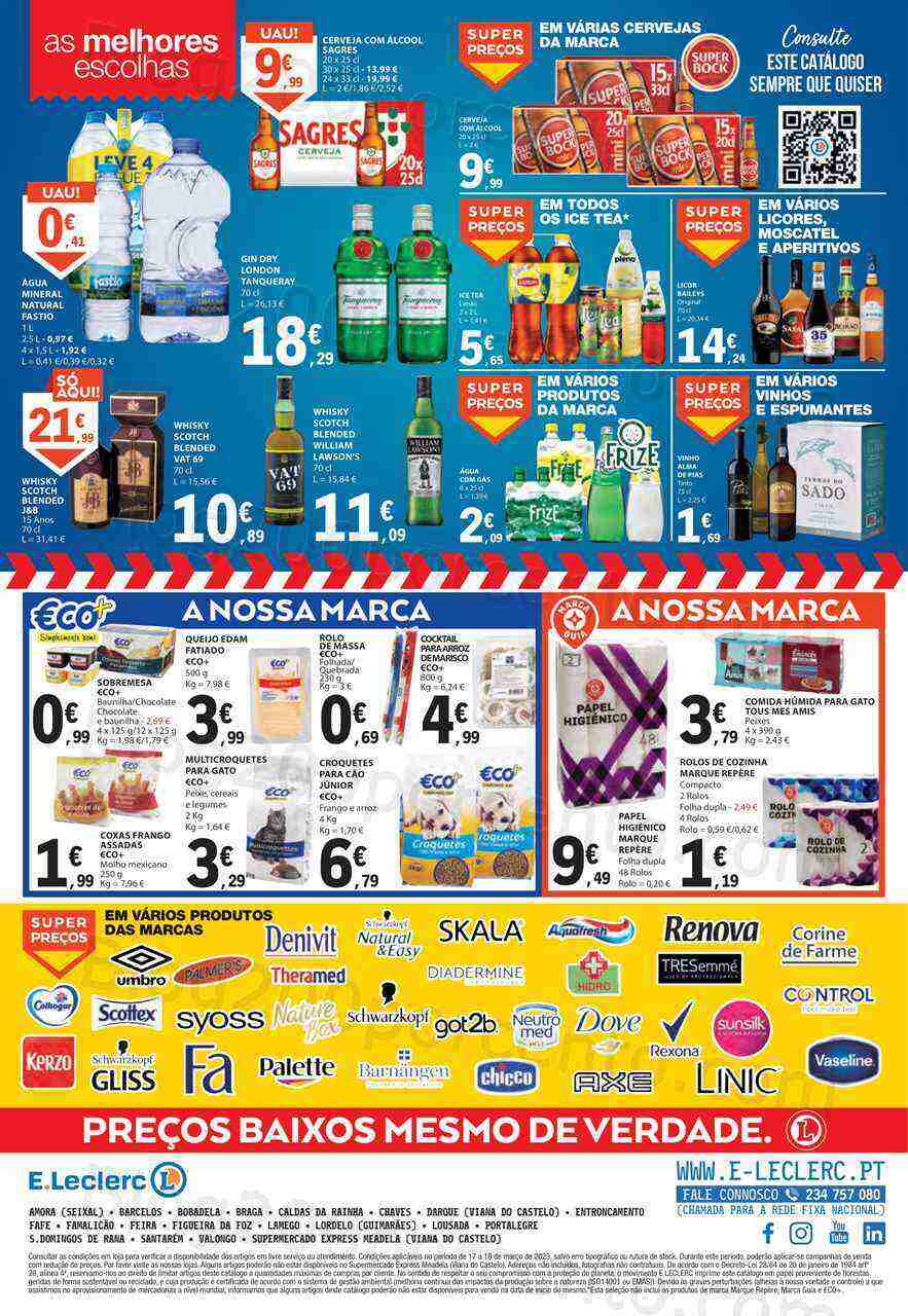 Antevisão Folheto E-LECLERC Promoções Fim de Semana - 17 a 19 março