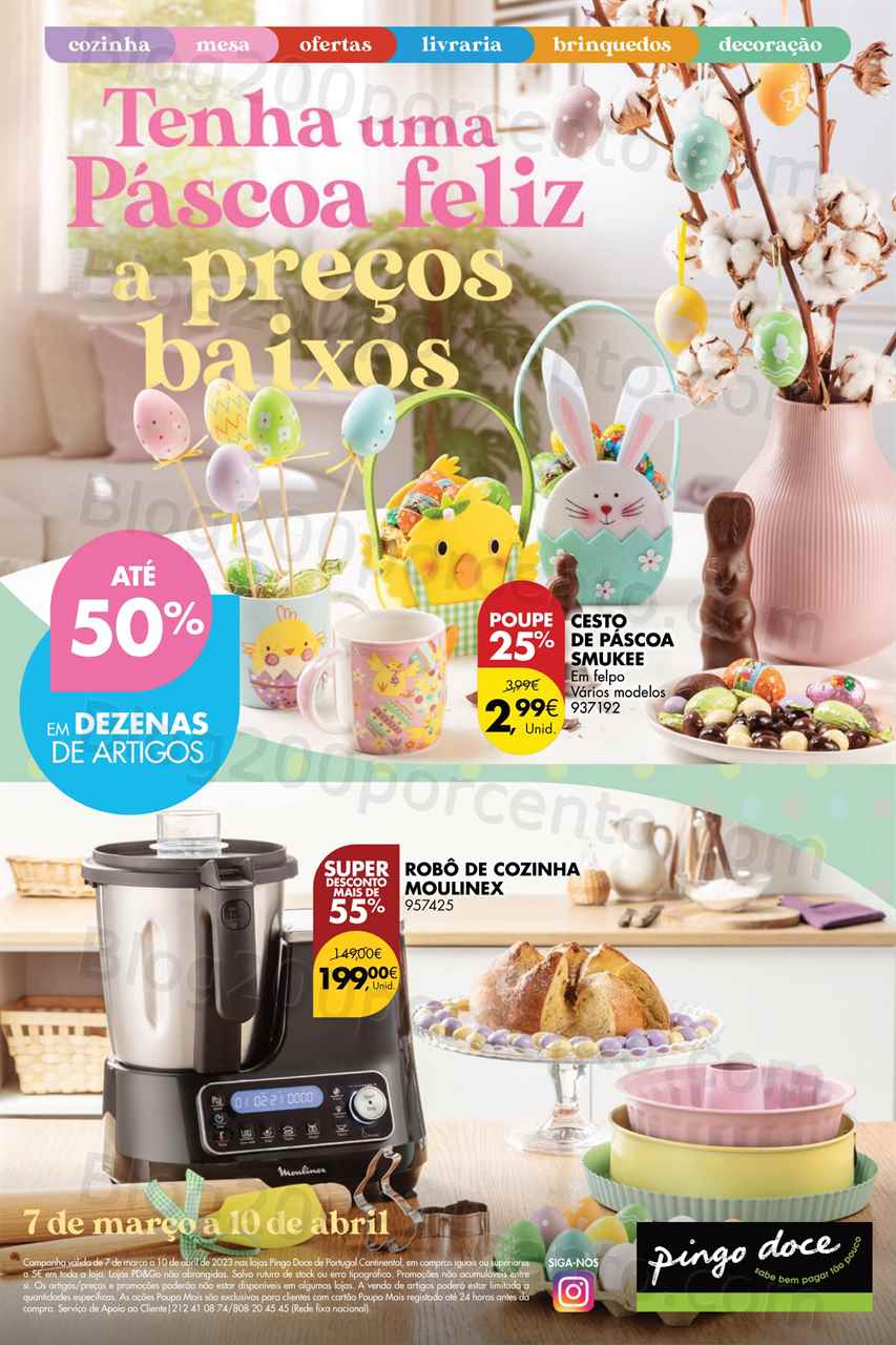pingo doce, Folheto Pingo Doce Bazar Páscoa Promoções de 7 março a 10 abril