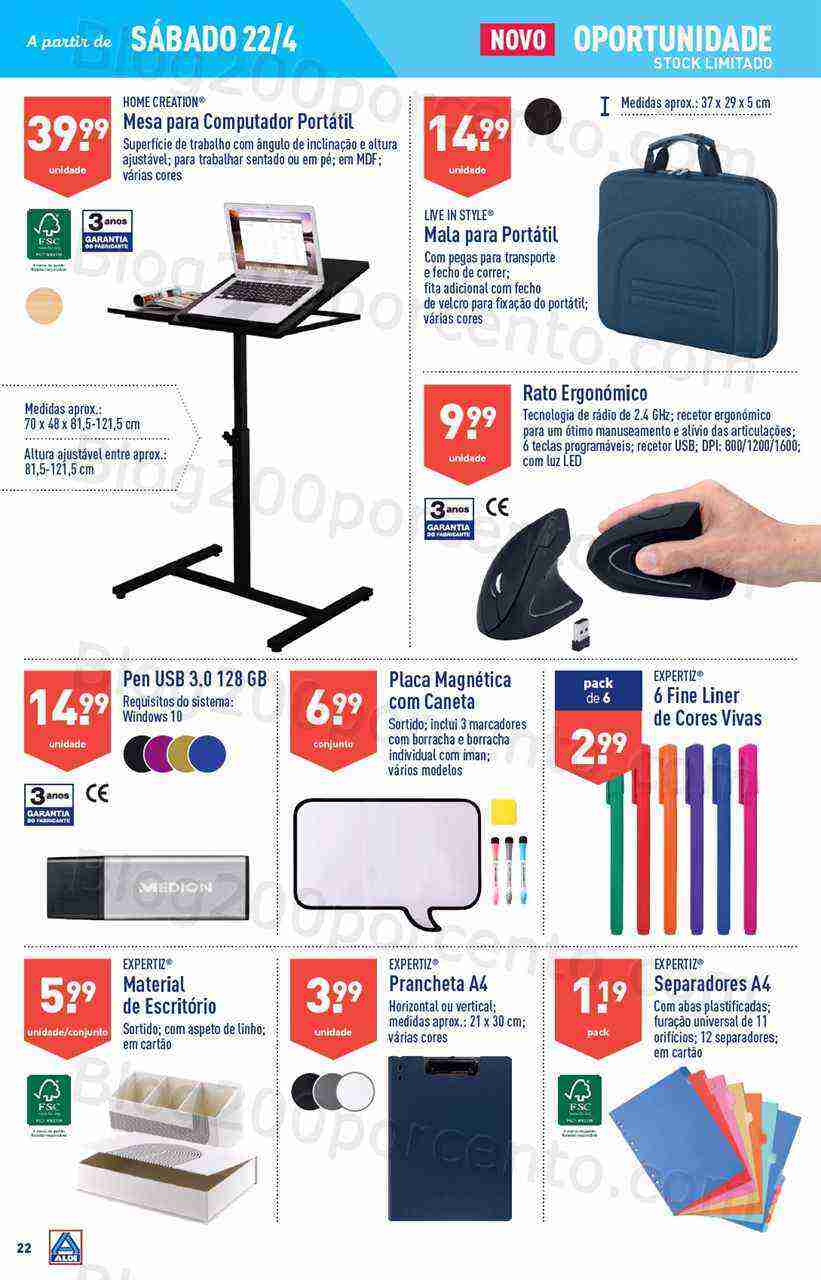 Antevisão Folheto ALDI Bazar Promoções a partir de 22 abril